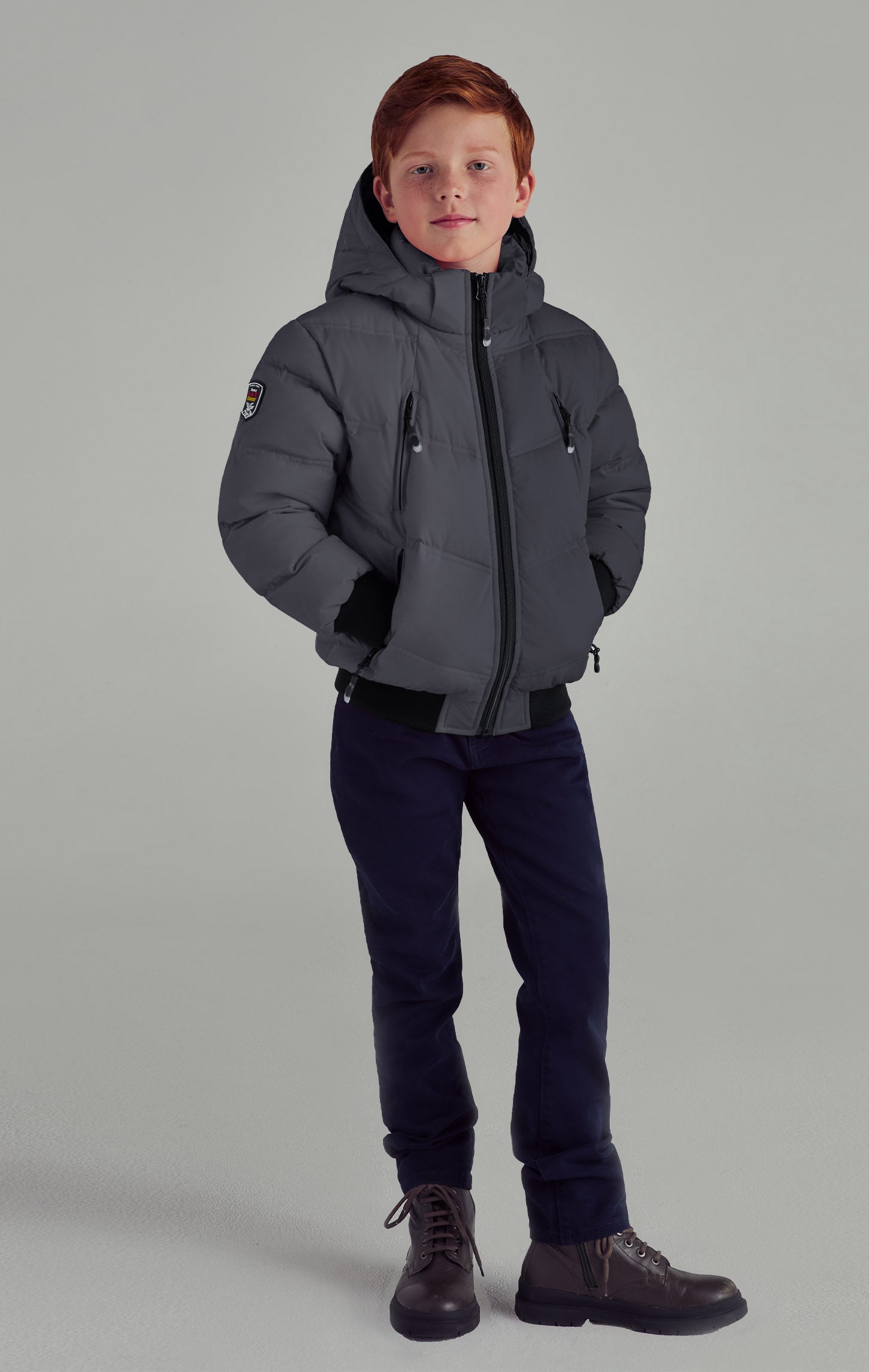 Boys grey hot sale puffer jacket