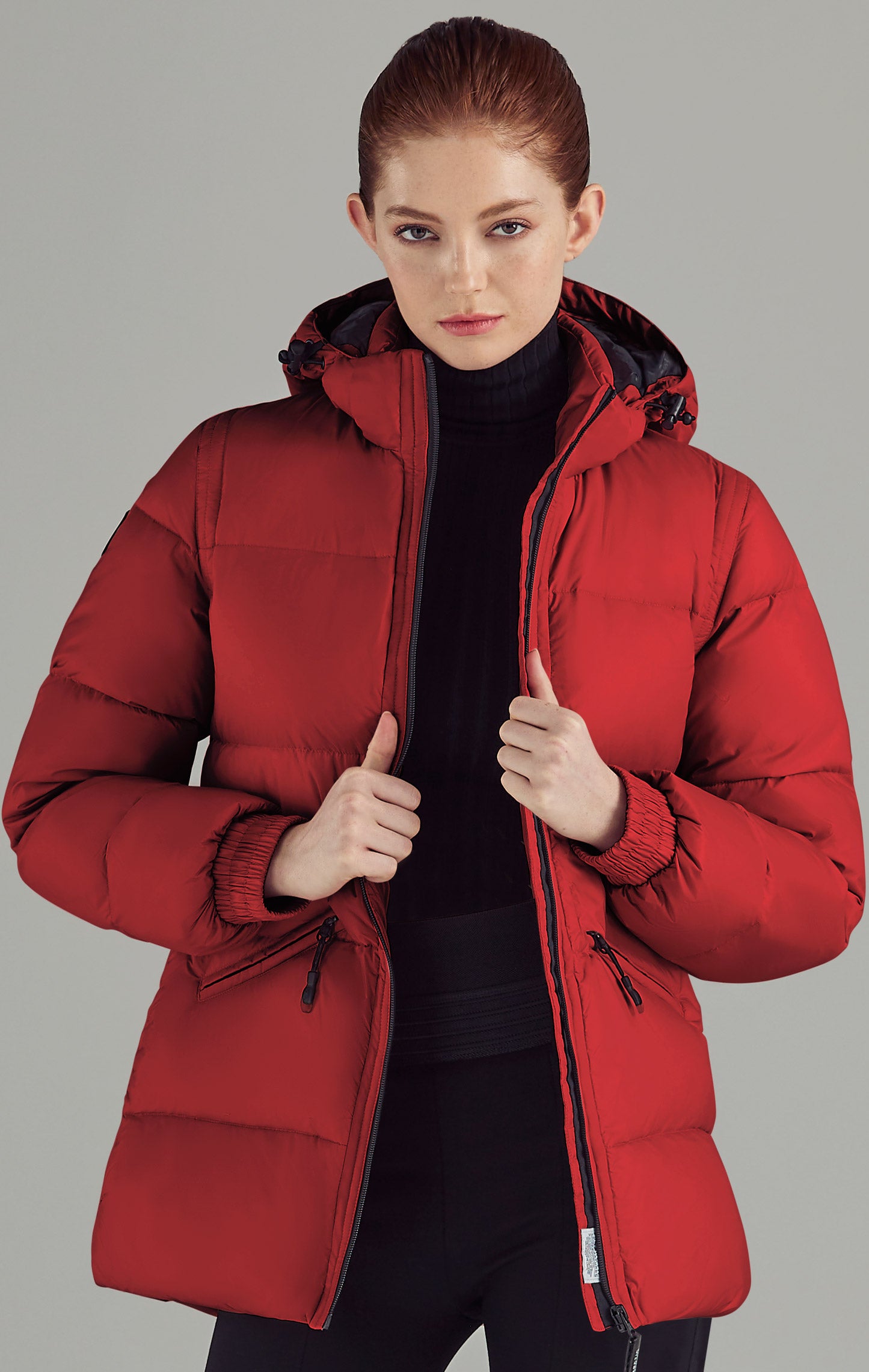 Red lightweight puffer jacket women's online