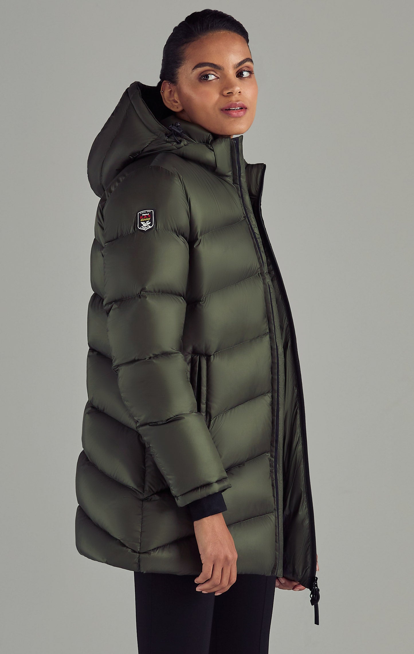 Women's olive 2024 down coat