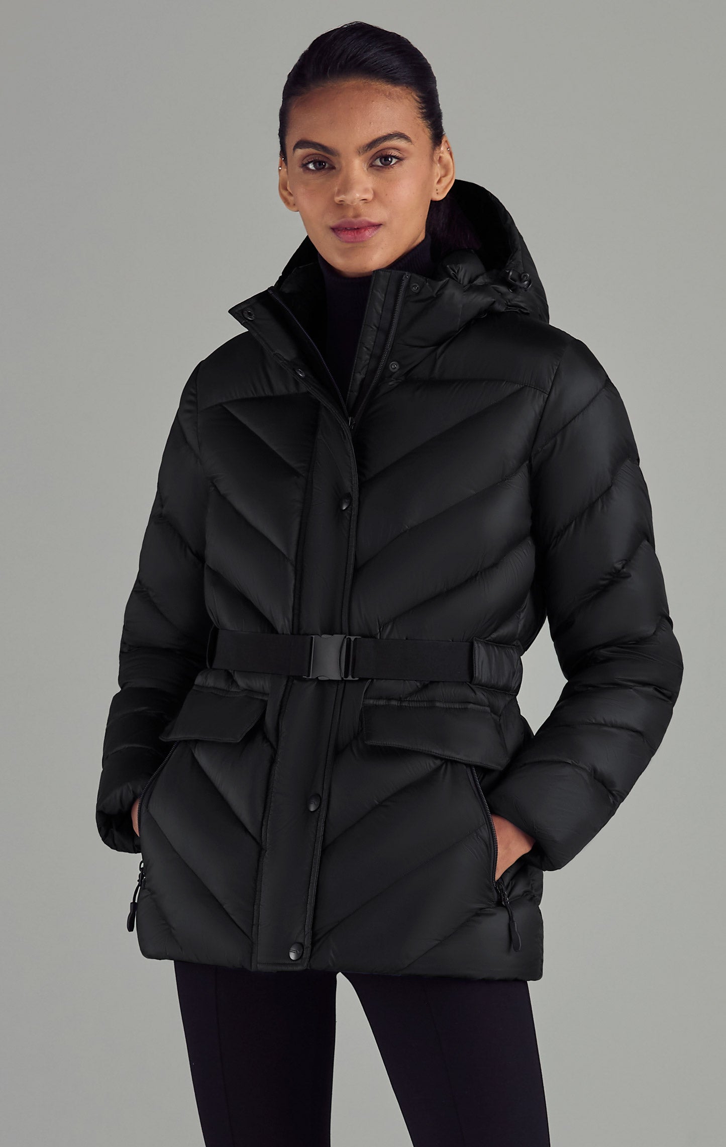 Belted Long Puffer Jacket
