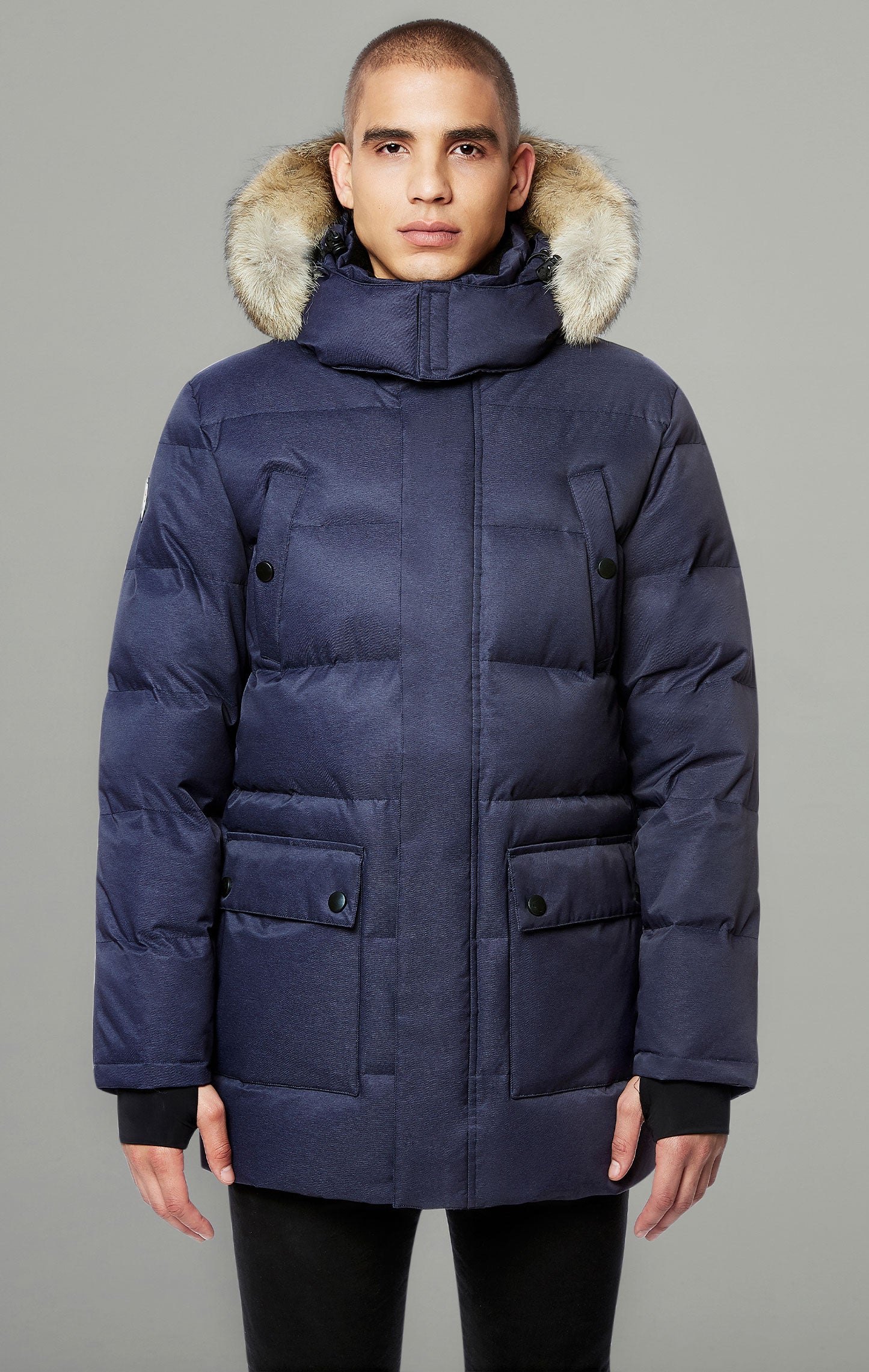 Blue fur clearance parka