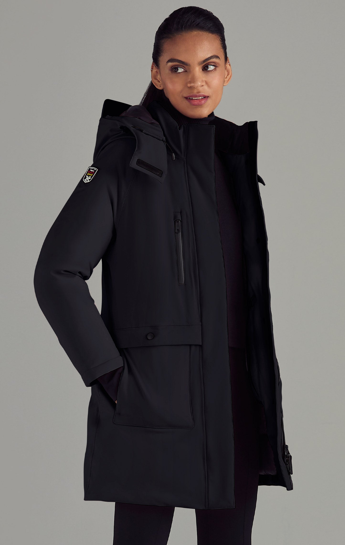 Black parka hot sale womens