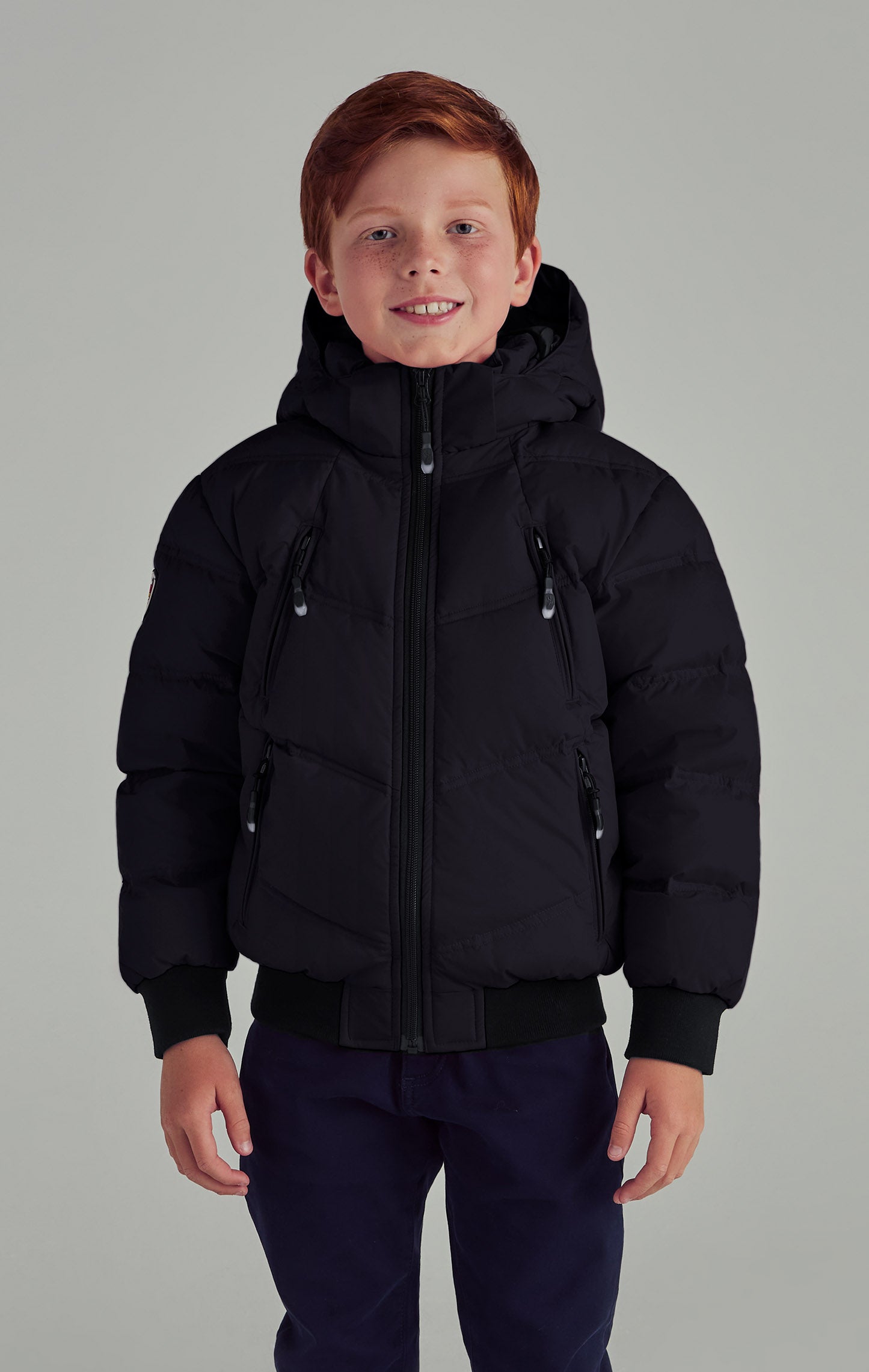 Boys black down jacket best sale